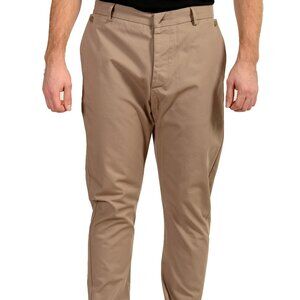 Just Cavalli Men's Stone Beige Straight Leg Flat Front Casual Pants US 34 IT 50